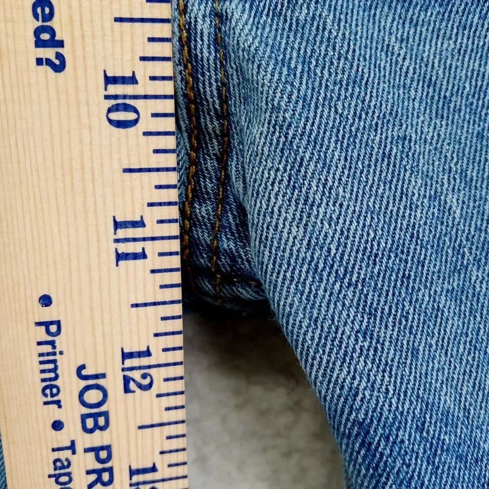 Levis 505 Jeans Mens 38x30 Straight‎ Cotton Denim Medium Wash Worn Cuffs Stains